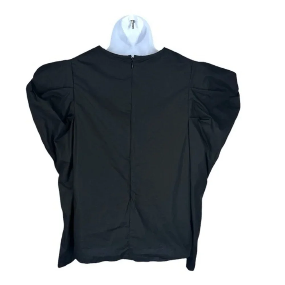 Tuckernuck Hyacinth House Black Keyhole Beckett Blouse XXL NWT Puff Sleeve Top
